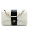 Chanel Medium Classic Bi Stripe Lambskin Double Flap Secondhand