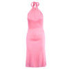 Secondhand Class Roberto Cavalli Pink Fluid Halterneck Dress - '00s