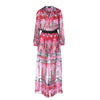 Secondhand John Richmond Pink Printed Silk Shirt & Maxi Skirt Set - '00s