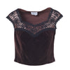 Secondhand Blumarine Velvet and Floral Tulle Top - '90s