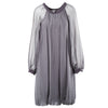second hand Stephan Janson Grey Sheer Viscose Silk Cape Dress