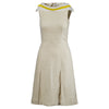 second hand Prada Linen-Blend Dress with Yellow Bead Detailing