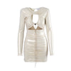 Secondhand Danamé Metallic Ruched Cut-Out Mini Dress - '20s