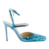 Secondhand Cesare Paciotti Blue Sequin Stiletto with Ankle Strap - '10s