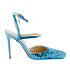 Secondhand Cesare Paciotti Blue Sequin Stiletto with Ankle Strap - '10s