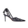 Second Hand John Galliano Gazette Black Leather Lace-Up Slingback Heels