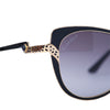 Secondhand Cartier Metal Pearl Cat Eye Sunglasses Black Silver -'10s