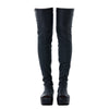 SECOND HAND Rick Owens Thigh-High Leather Wedge Boots