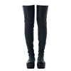 Secondhand Rick Owens Thigh-High Leather Wedge Boots - '10s