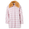 Secondhand Vivetta Striped Coat with Faux Fur Collar - '00s