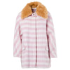 Secondhand Vivetta Striped Coat with Faux Fur Collar - '00s