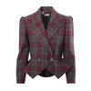 second hand Valentino Boutique Vintage Tartan Wool Blazer With Sculpted Shoulders - '80s