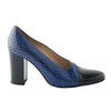 Secondhand Chanel Blue Snake-Embossed Leather Heels - '10s