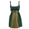 second hand Prada Green Mini Dress With Contrast Pleated Insert