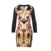 Secondhand Just Cavalli Black Leo Butterfly Print Jersey Fitted Dress -'00s