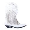 Secondhand Philipp Plein White Leather Fringe Cowboy Boots - '20s