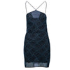 Secondhand Lili Petrus Mini Dress with Sequins and Criss-Cross Straps - '10s