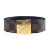 Secondhand Louis Vuitton Damier Ebene Belt With A Gold-Tone Buckle - '10s