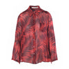 Secondhand Lawrence Steele Red Palm Print Silk Blouse - '00s