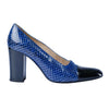 Secondhand Chanel Blue Snake-Embossed Leather Heels - '10s