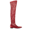 Secondhand Romeo Gigli Perforated Over-The-Knee Boots - '00s