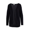 Secondhand Saint Laurent Black Chain Trim Long College Cardigan - '10s