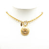 Chanel Gold Plated CC Round Pendant Necklace Secondhand