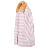 Secondhand Vivetta Striped Coat with Faux Fur Collar - '00s