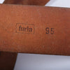 Secondhand Furla Brown Leather Wide Belt with Silver-Tone Buckle - '90s