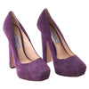 Secondhand Prada Purple Suede Platform Pumps with Block Heel - '10s