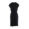 Hermès Black Draped Jersey Dress with Oversized Silver Hook Buckle