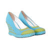 Secondhand Roberta Di Camerino Striped Wedge Pumps -'80s