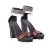 Secondhand Brunello Cucinelli Green Brown Colorblock Platform Sandal - '20s