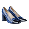 Secondhand Chanel Blue Snake-Embossed Leather Heels - '10s