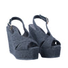 Secondhand Castañer Dark Grey Wedge Espadrilles - '10s