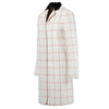 Secondhand Alberto Biani White Grid Coat with Black Collar - '10s