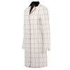 Secondhand Alberto Biani White Grid Coat with Black Collar - '10s