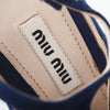 Secondhand Miu Miu Cut-Out Wedge Platform Sandals In Blue Suede - '10s