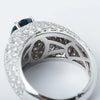 Secondhand Oval Sapphire & Diamond Pavé Ring – White Gold - '90s