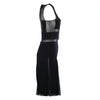 Secondhand Prada Black Dress with Semi-Sheer Silk Chiffon Paneling - '00s
