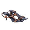 second hand Gucci Leather Colorblock Pattern T-Strap Sandals