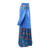 second hand Yves Saint Laurent Top And Blue Floral Silk Skirt Set