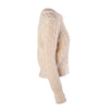 Secondhand Chanel Ivory Pearl-Embellished Cable-Knit Wool Cardigan - '90s