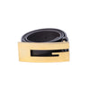 Secondhand Gucci Black Leather Belt with Gold-Tone G Buckle - '90s