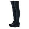 Secondhand Rick Owens Thigh-High Leather Wedge Boots - '10s