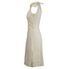 second hand Prada Linen-Blend Dress with Yellow Bead Detailing