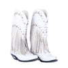 Secondhand Philipp Plein White Leather Fringe Cowboy Boots - '20s