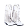Secondhand Philipp Plein White Leather Fringe Cowboy Boots - '20s