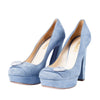 second ahnd Prada Light Blue Suede Pumps -