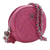 Chanel CC Quilted Lambskin Zip Around Coin Pouch with Chain Secondhand
